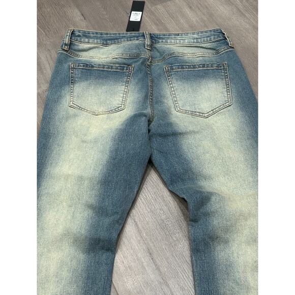 Nova Men's Vintage Blue Distressed Straight Leg Jeans Size 30 NWT - Picture 3 of 12